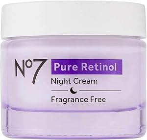 No7 Pure Retinol Night Cream - Collagen-Boosting Retinol Cream that Visibly Smoothes, Plum