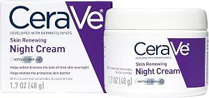 CeraVe Skin Renewing Night Cream, Peptide Complex, Hyaluronic Acid & Ceramide Moisturi