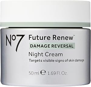 No7 Future Renew Damage Reversal Night Cream - Anti Aging Face Moisturizer - Infused with
